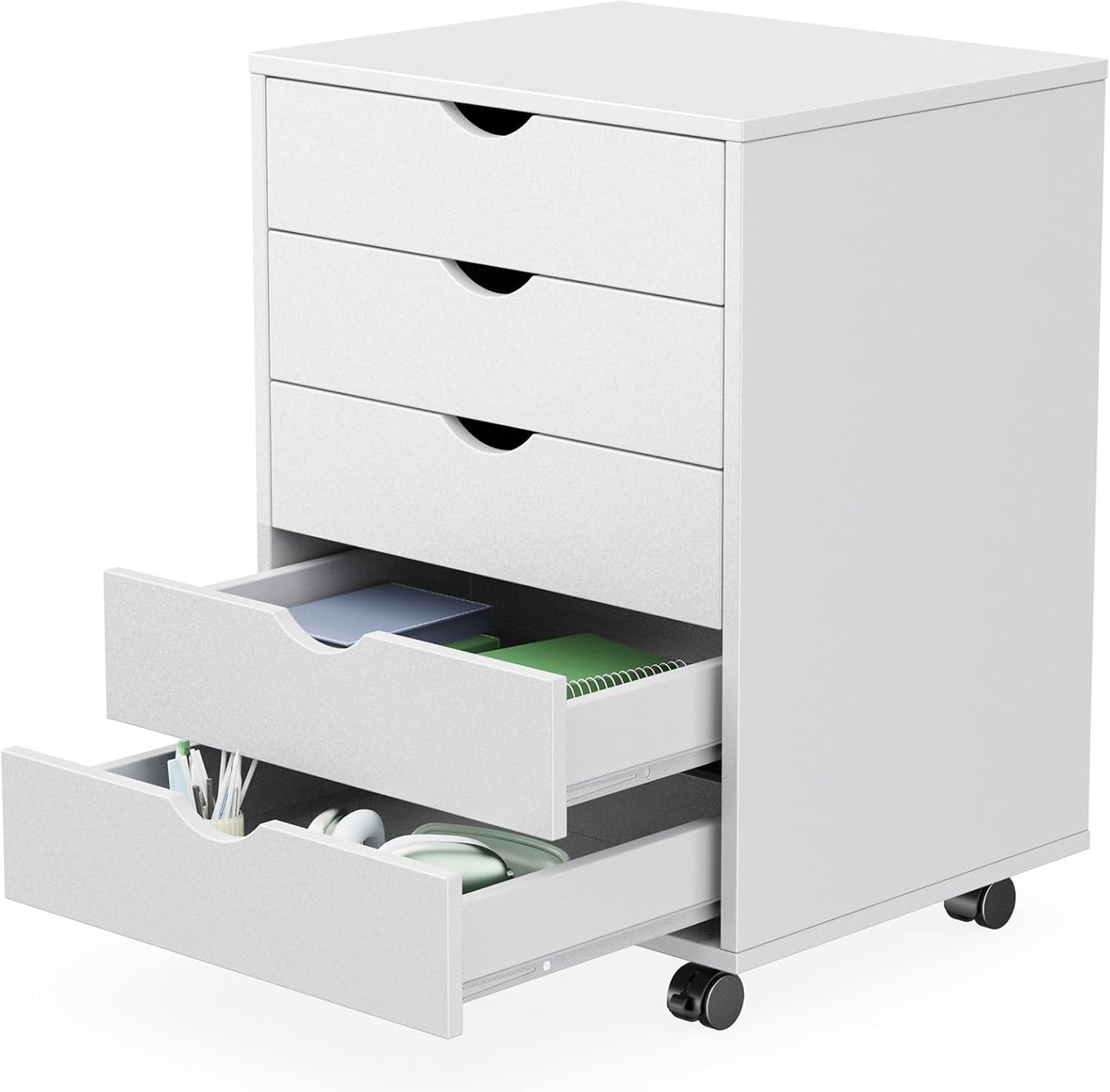 5 Drawer Chest Mobile Storage Cabinets for Home Office Organization