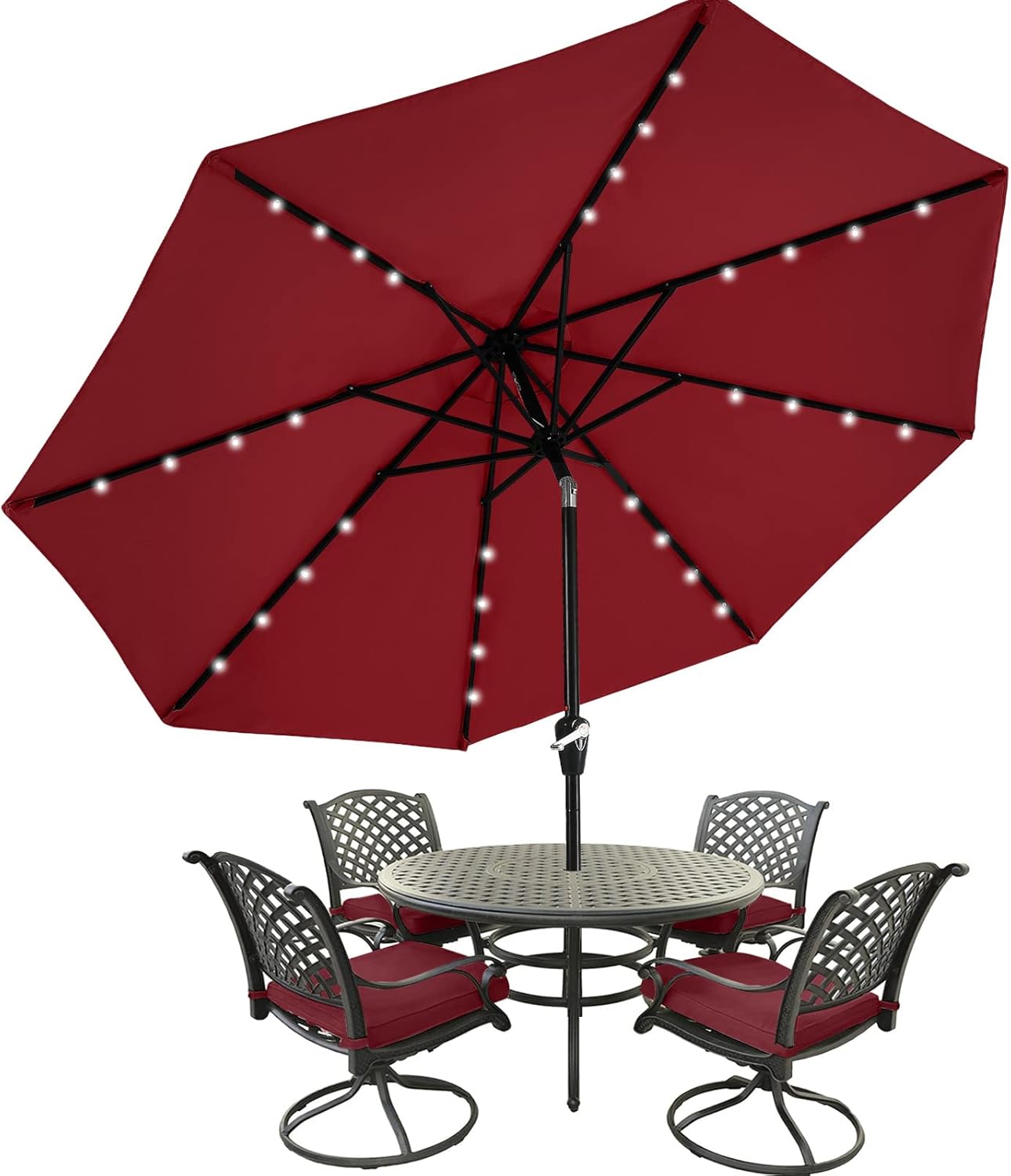 MASTERCANOPY Patio Umbrella with Solar LED Lights for Shade