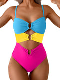 One Piece Swimsuit for Women Ring Linked Monokini - Flattering