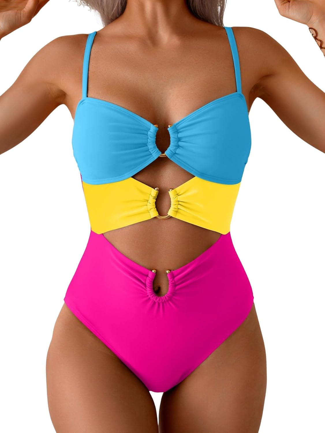 Eomenie One Piece Swimsuit for Women with Sexy Cutout Design