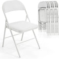 VINGLI 10 Pack Folding Chairs with Padded Seats - Sturdy PU Leather