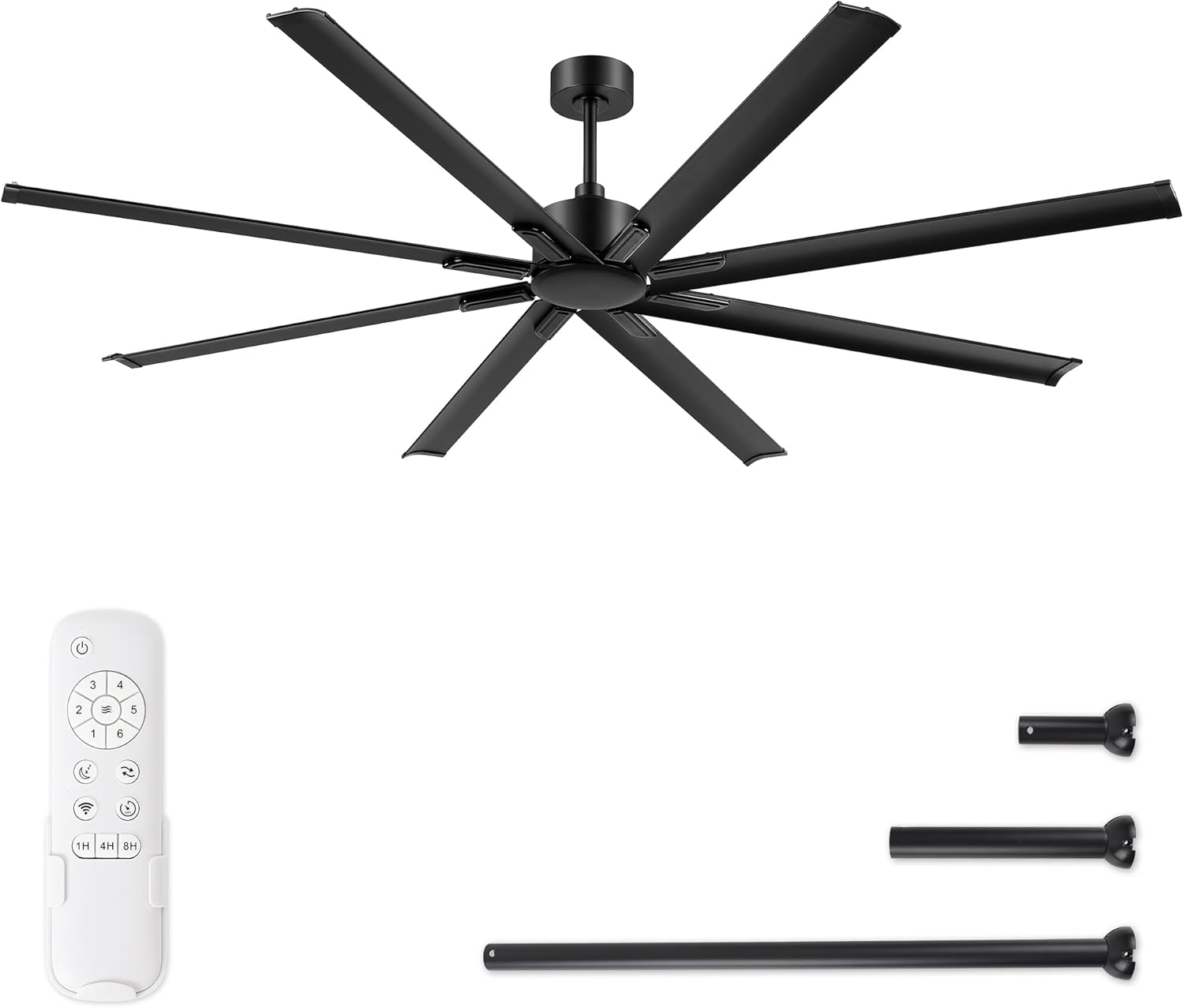 ZMISHIBO 84 Inch Ceiling Fan No Light for Large Spaces