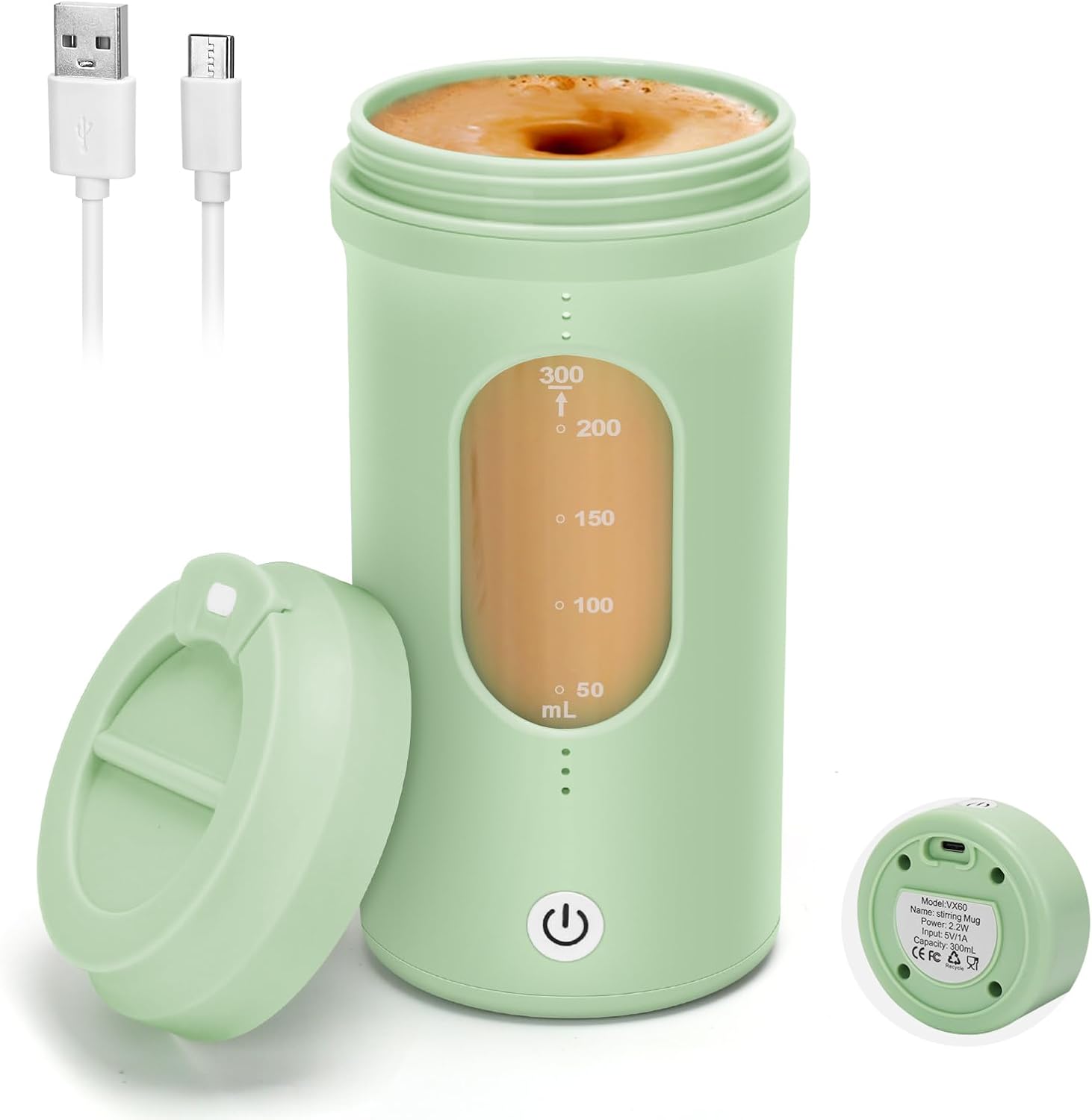 Self-Stirring Coffee Cup - BPA-Free Mixer