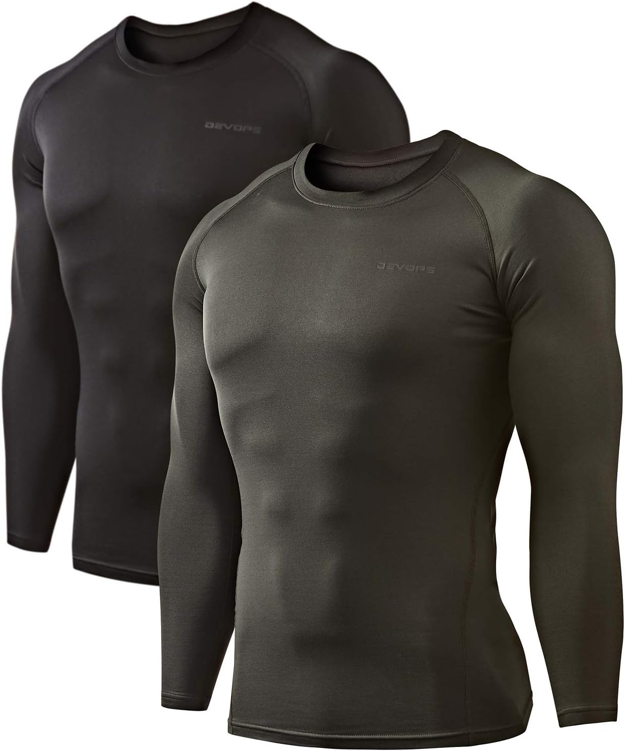 DEVOPS Men's Thermal Long Sleeve Compression Shirts for Comfort