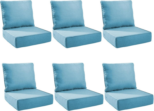 Outdoor Cushion Set for Patio Furniture - 6 Inch Thick Foam
