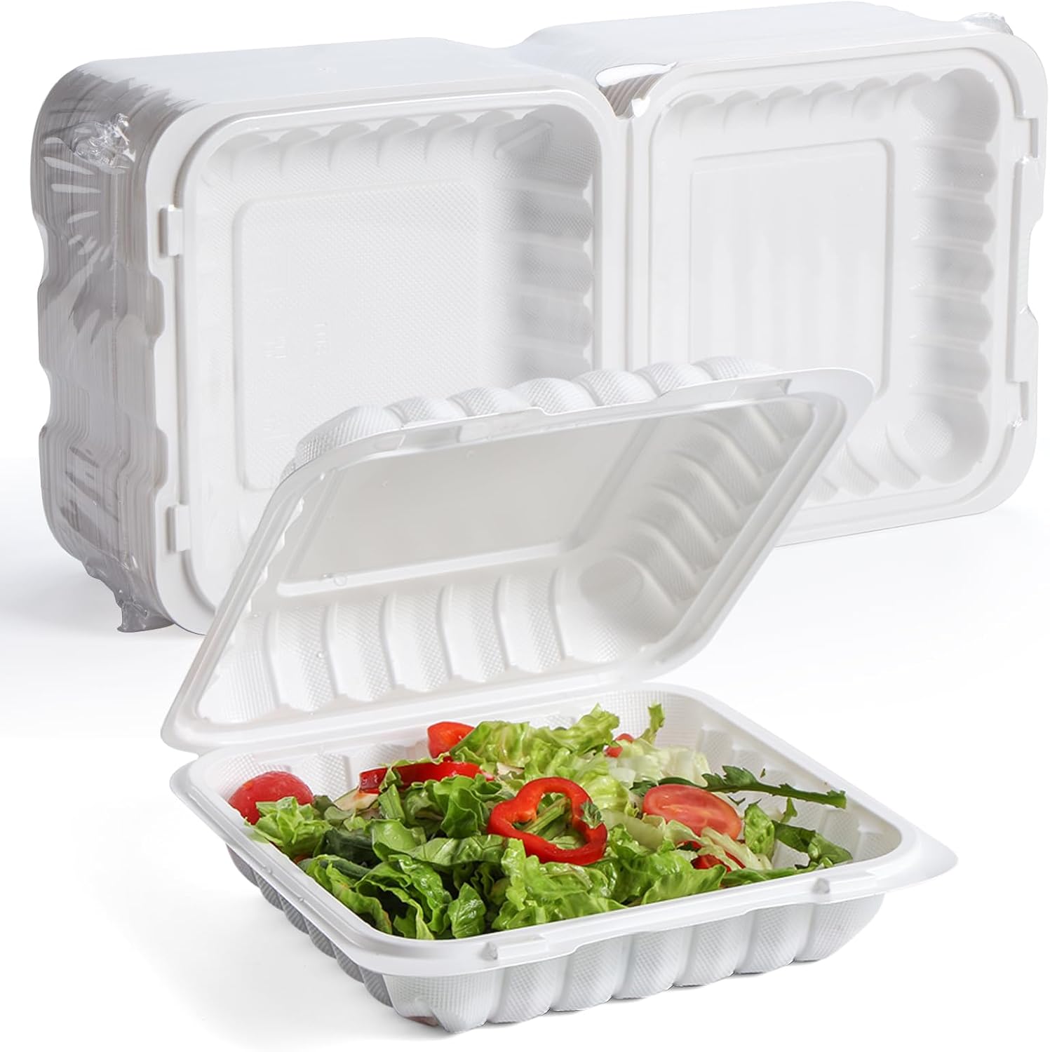 YANGRUI Food Containers 8 Inch 34 oz 55 Pack for Meal Prep