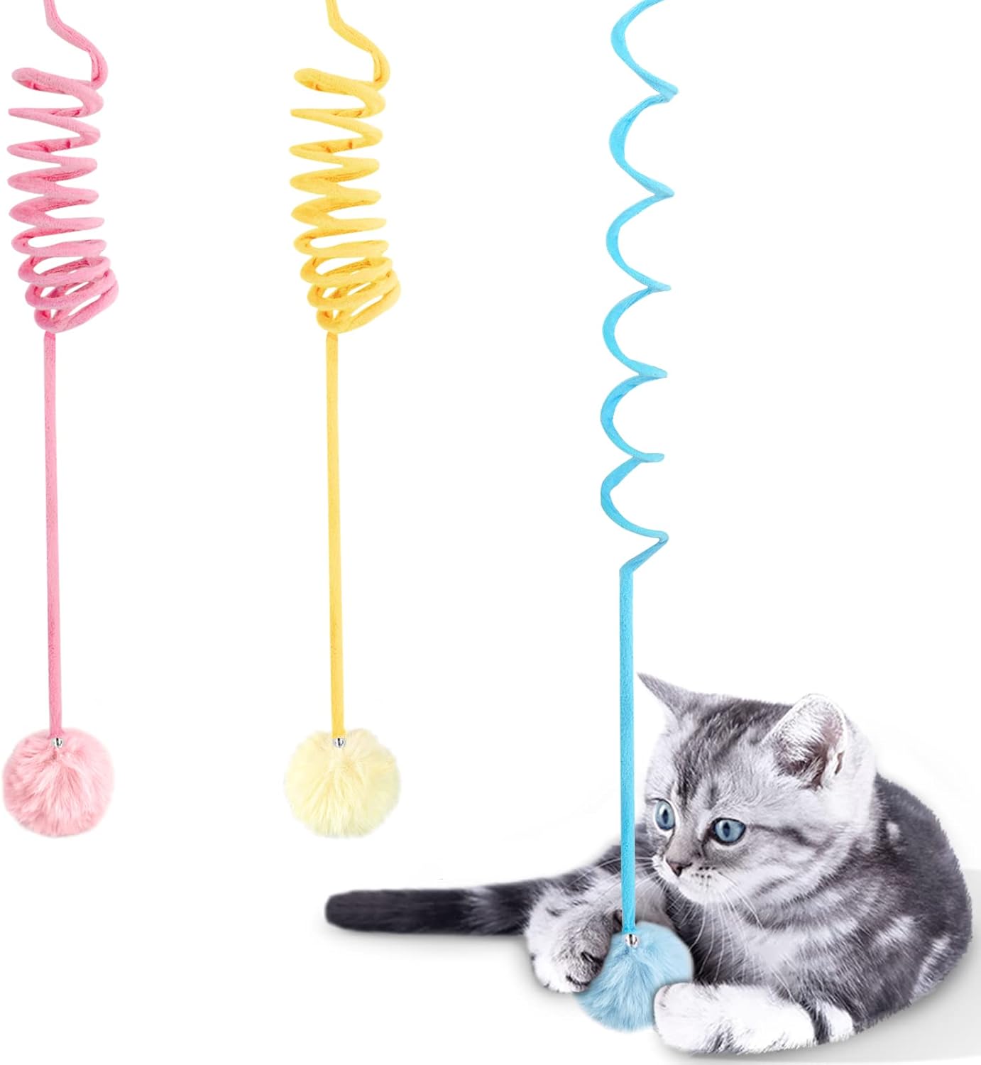 Interactive Bell Spring Cat Toy Trio for Endless Fun