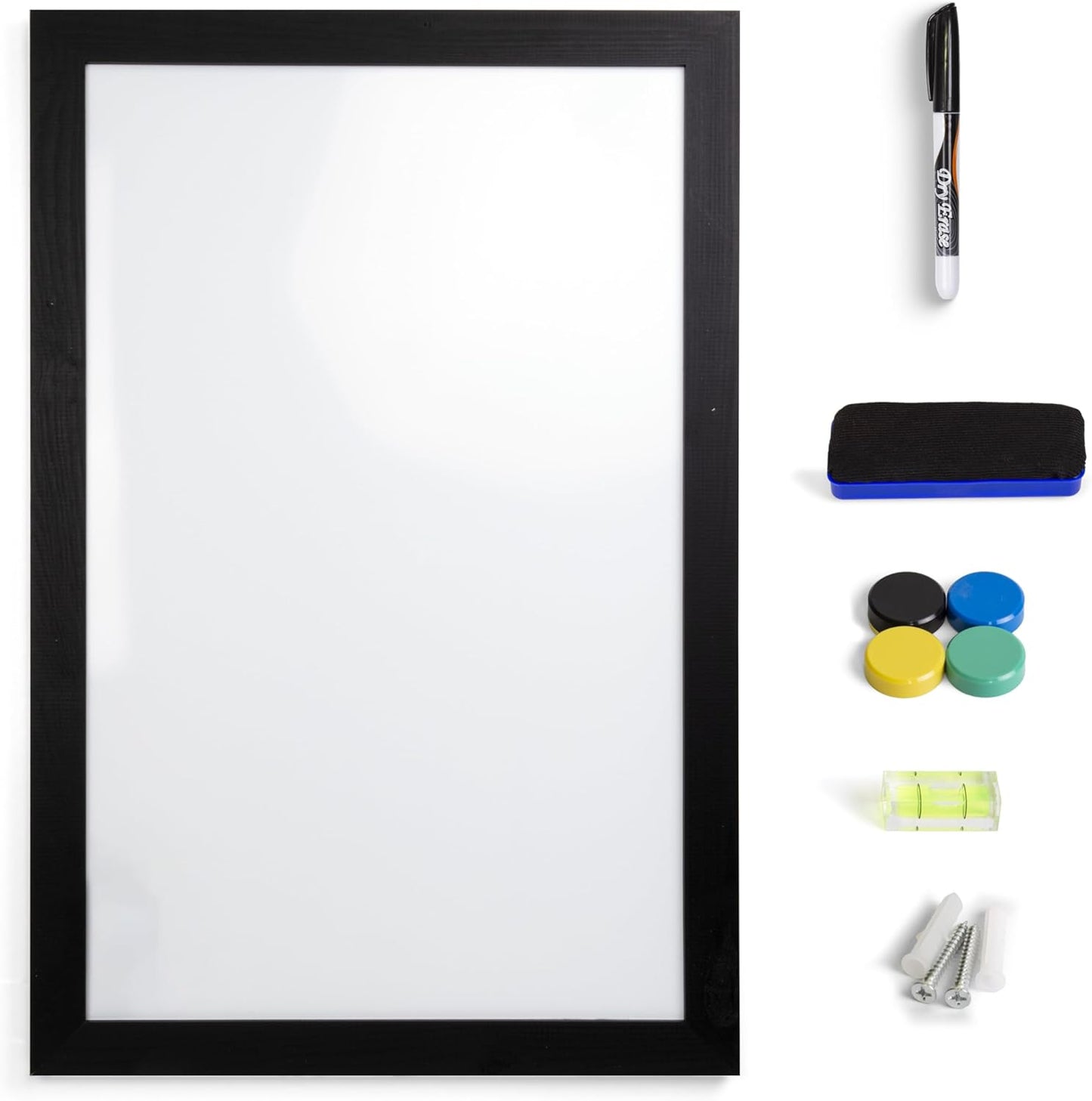 Real Wooden Framed Magnetic Dry Erase Whiteboard for Home Office