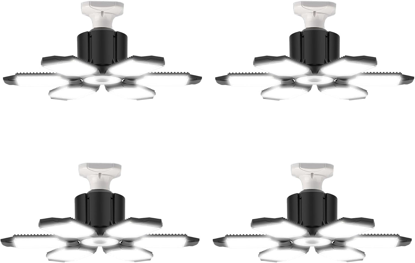 LED Garage Light Bulbs with 6 Adjustable Panels for Brightness