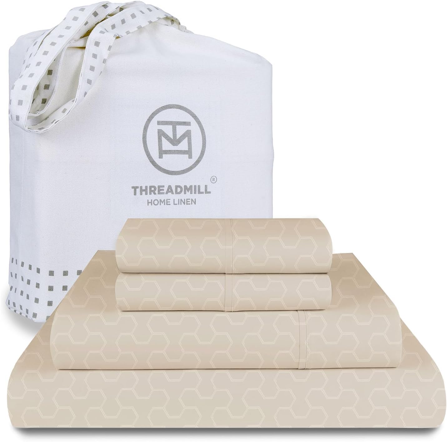 Threadmill 100% Cotton King Size Sheets Set for Ultimate Comfort