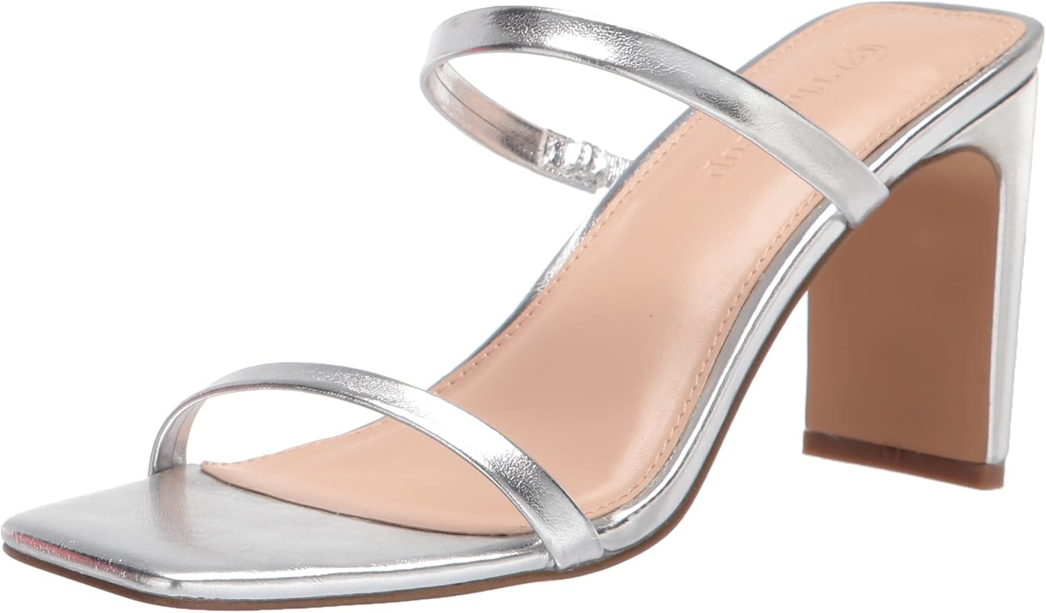 The Drop Women's Avery Square Toe Two Strap Heeled Sandal