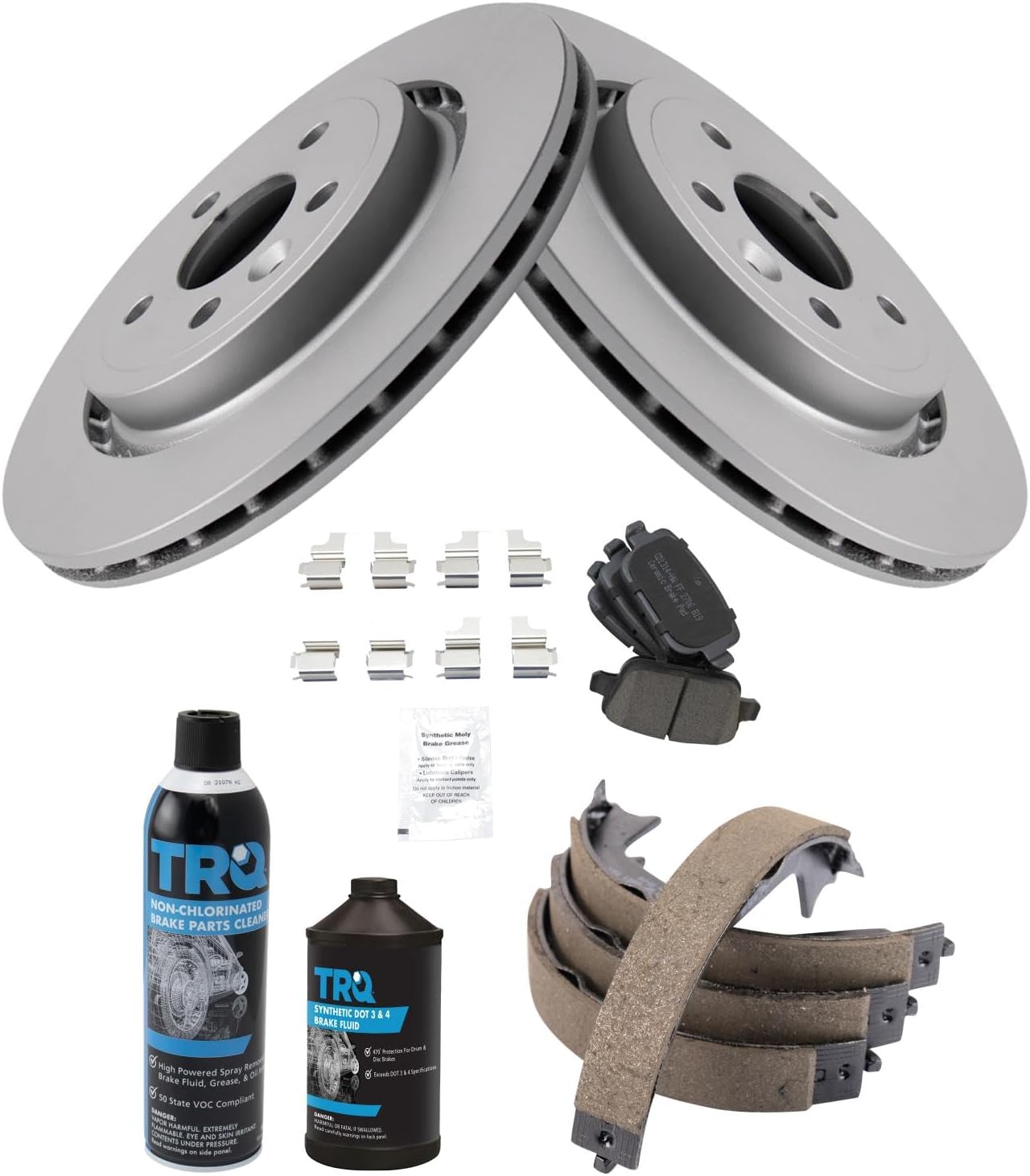 TRQ Rear Brake Pad & Rotor Kit for 2009 Volvo - Premium Quality
