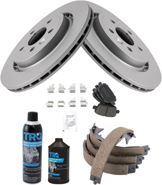 TRQ Rear Brake Pad & Rotor Kit for 2009 Volvo - Premium Quality