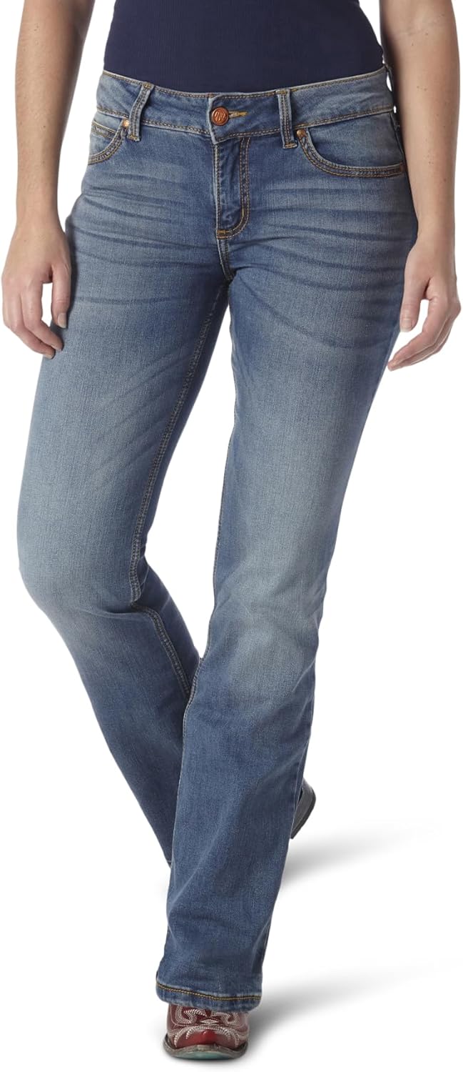 Wrangler Women's Cash Mid Rise Vented Hem Riding Jean Review