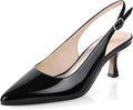 Ankis Women's Slingback Kitten Heels Pointed Toe Pumps - Timeless