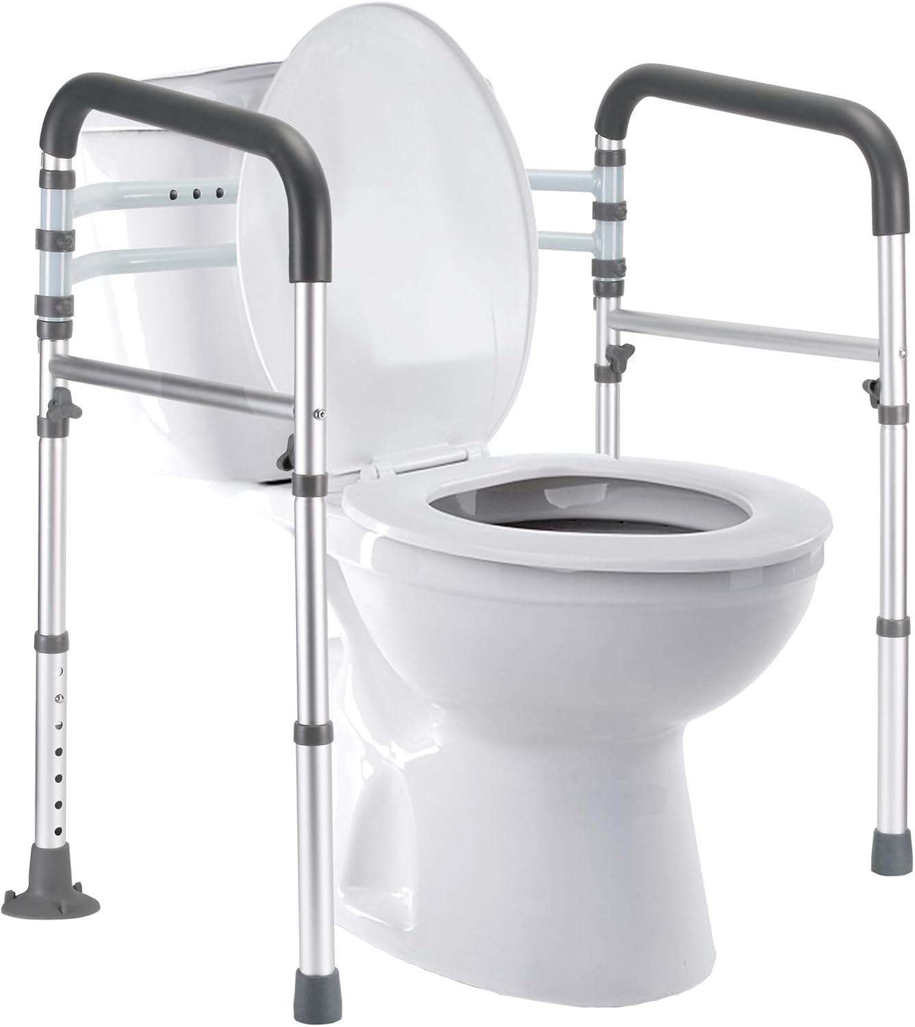Toilet Safety Rails for Elderly, Adjustable Toilet Frame Support