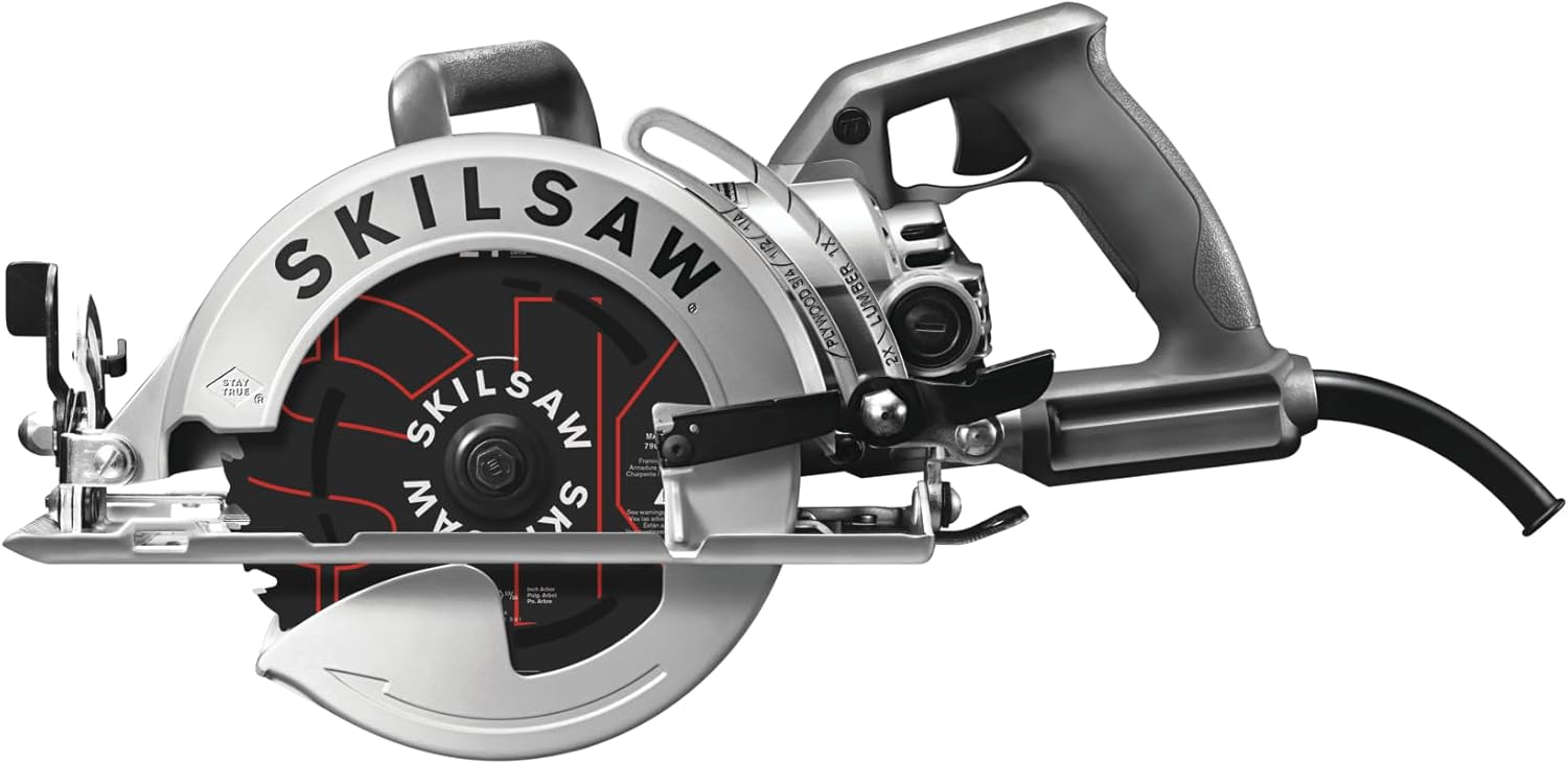 Powerful 15-Amp 7-1/4-Inch Aluminum Worm Drive Circular Saw