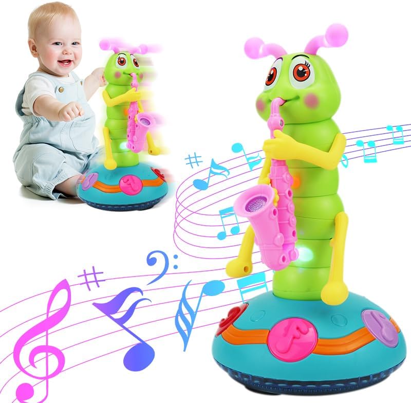 Dancing Saxophone Caterpillar Toy with LED Lights