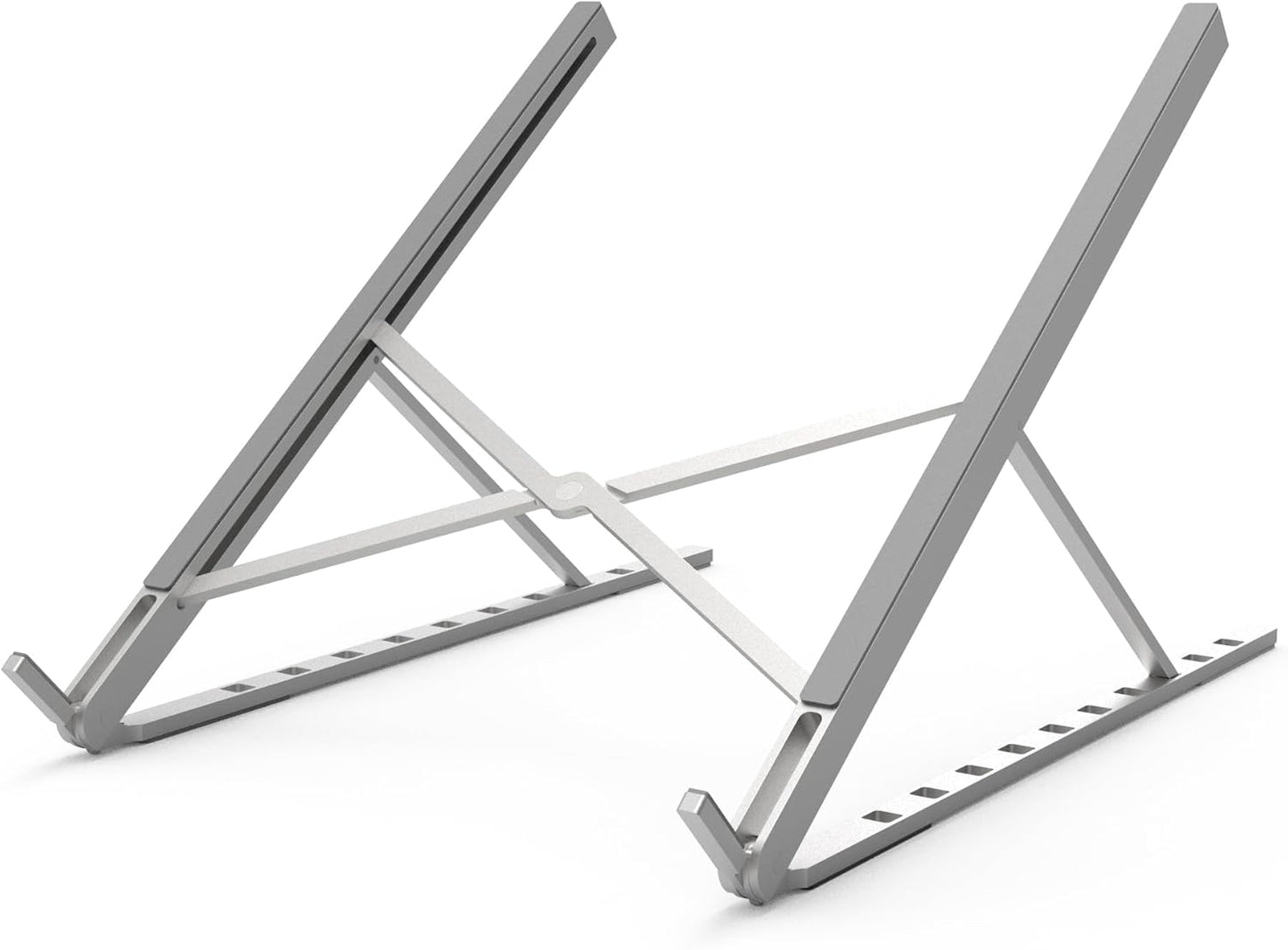 Foldable Aluminum Laptop Stand: Portable Cooling & Adjustable - 11-17.3 MacBook Pro Air, HP, Silver