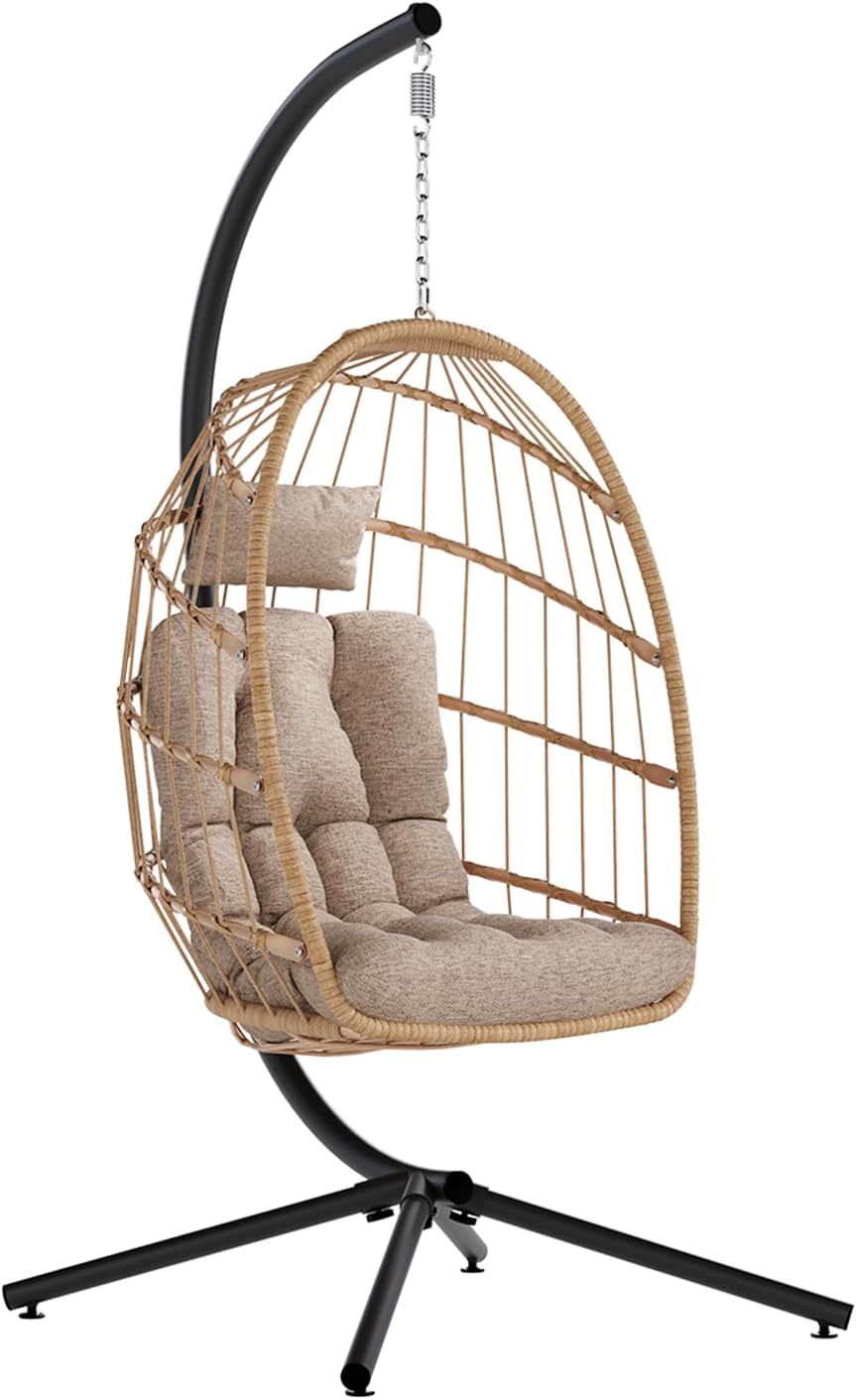 SWITTE Egg Chair Outdoor with Stand for Indoor and Patio Use