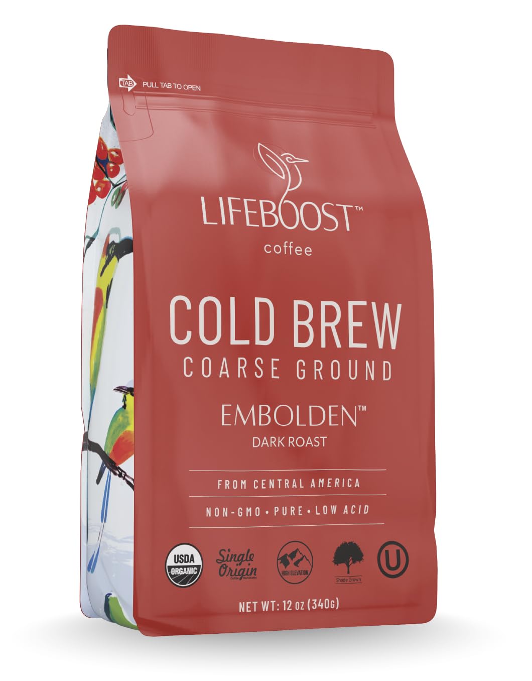 Lifeboost Low Acid Cold Brew - Organic Coarse Grounds 12oz