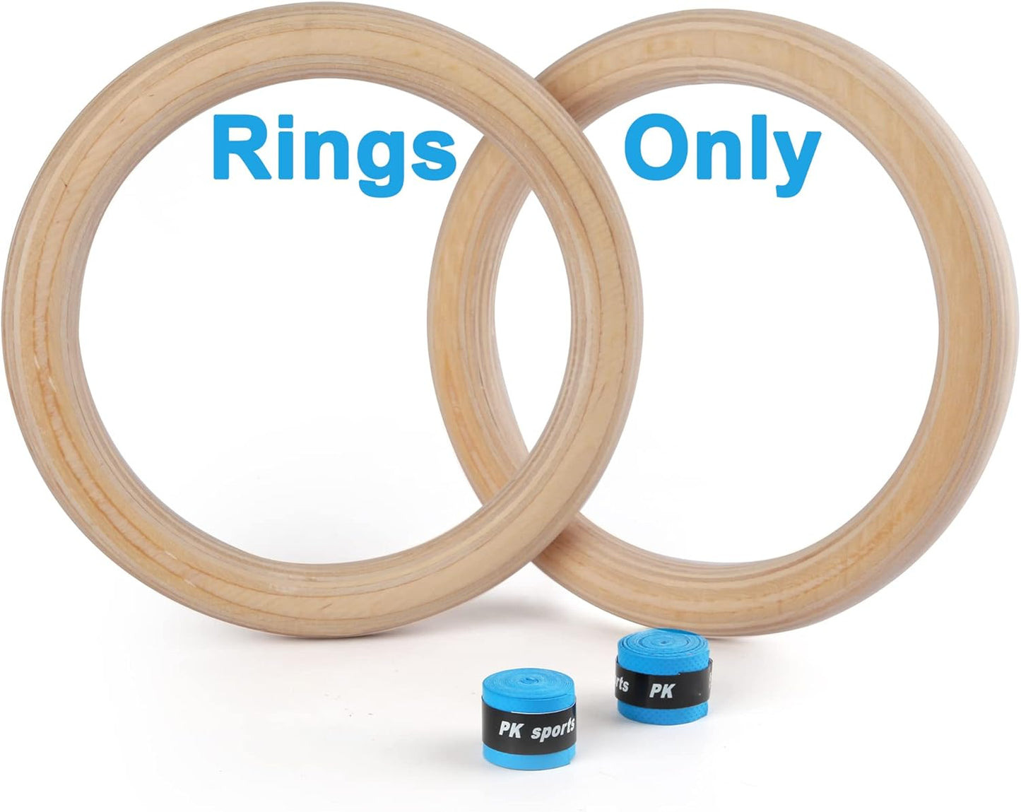 Wood Gymnastic Rings for Strength Training and Fitness Workouts