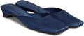 Women's Mules Low Kitten Heel Closed Square Toe - Size Fits Large