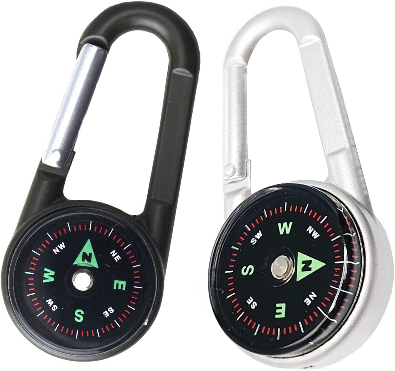 Compact Magnetic Hiking Compass Keychain Set