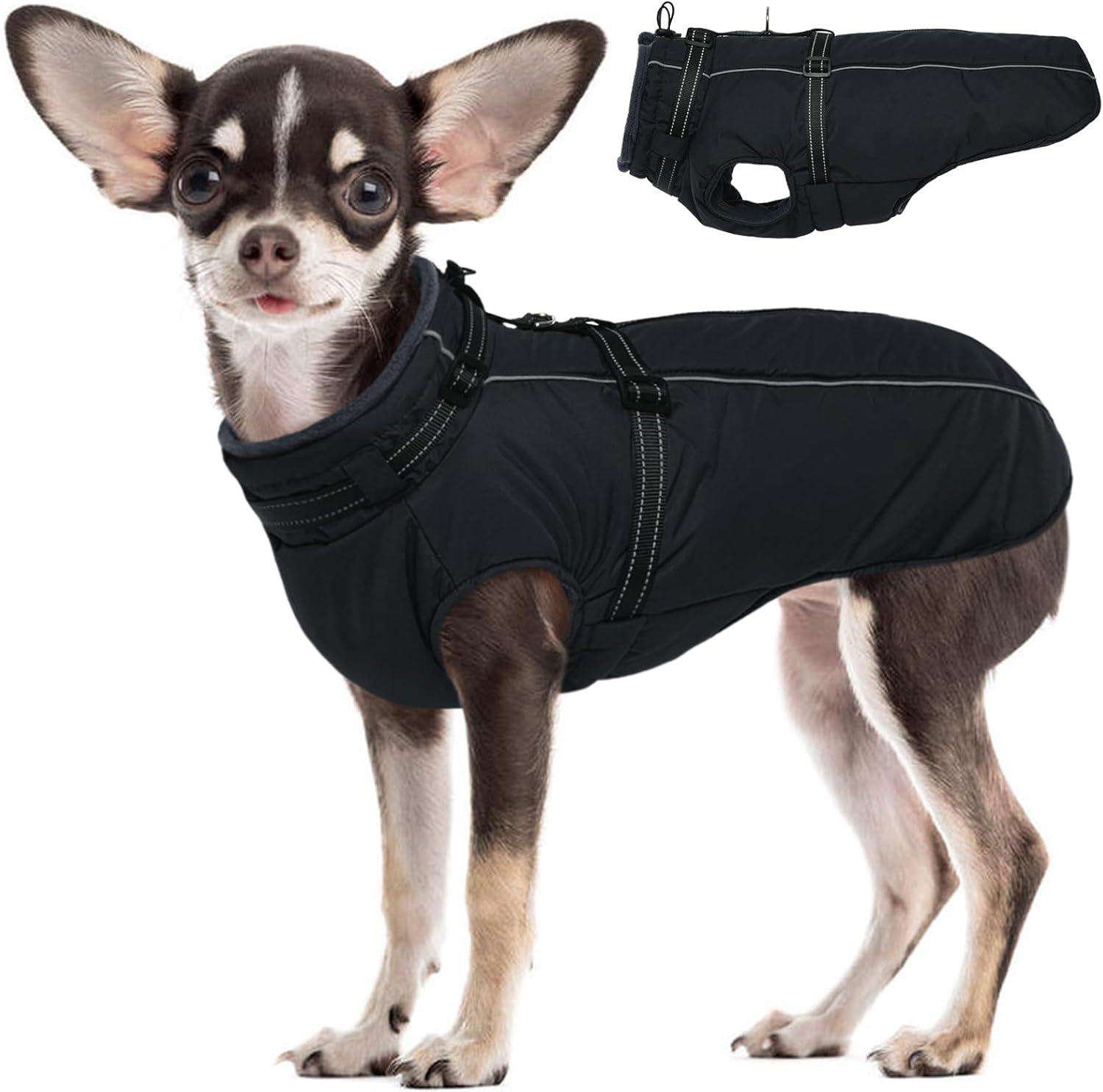 Lelepet Waterproof Dog Jacket with Built-in Harness for Winter