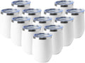 12oz Wine Tumbler with Lid for Hot & Cold Drinks - 12 Pack