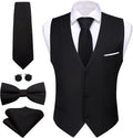 Mens Formal Suit Vest Slim Fit Waistcoat with Tie Set - Complete