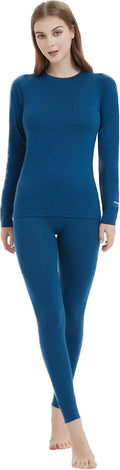 Iguana Womens 100% Merino Wool Base Layer Set - Lightweight Warmth