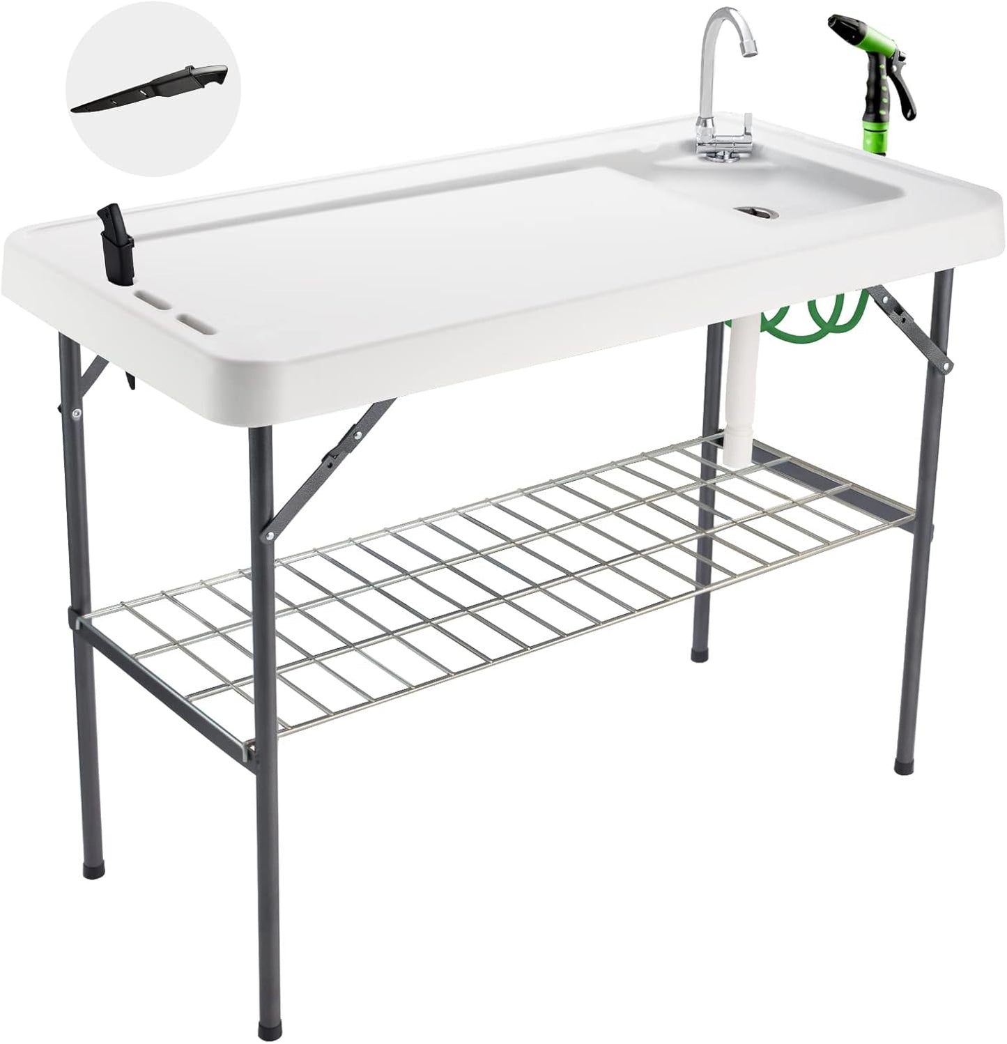 Avocahom Folding Fish Cleaning Table for Outdoor Use