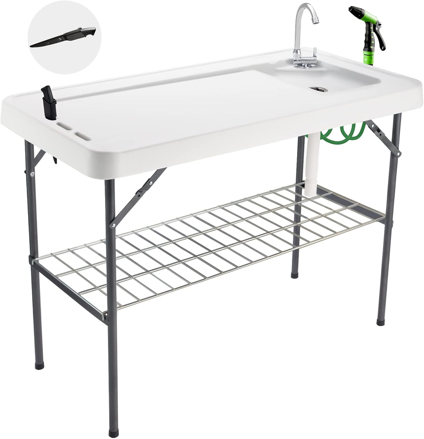 Avocahom Folding Fish Cleaning Table for Outdoor Use
