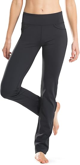 Safort Women Straight Leg Yoga Dress Pants with Pockets for Work