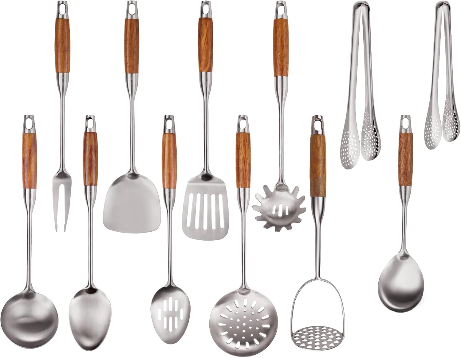 304 Stainless Steel Kitchen Utensils Set with Wooden Handle