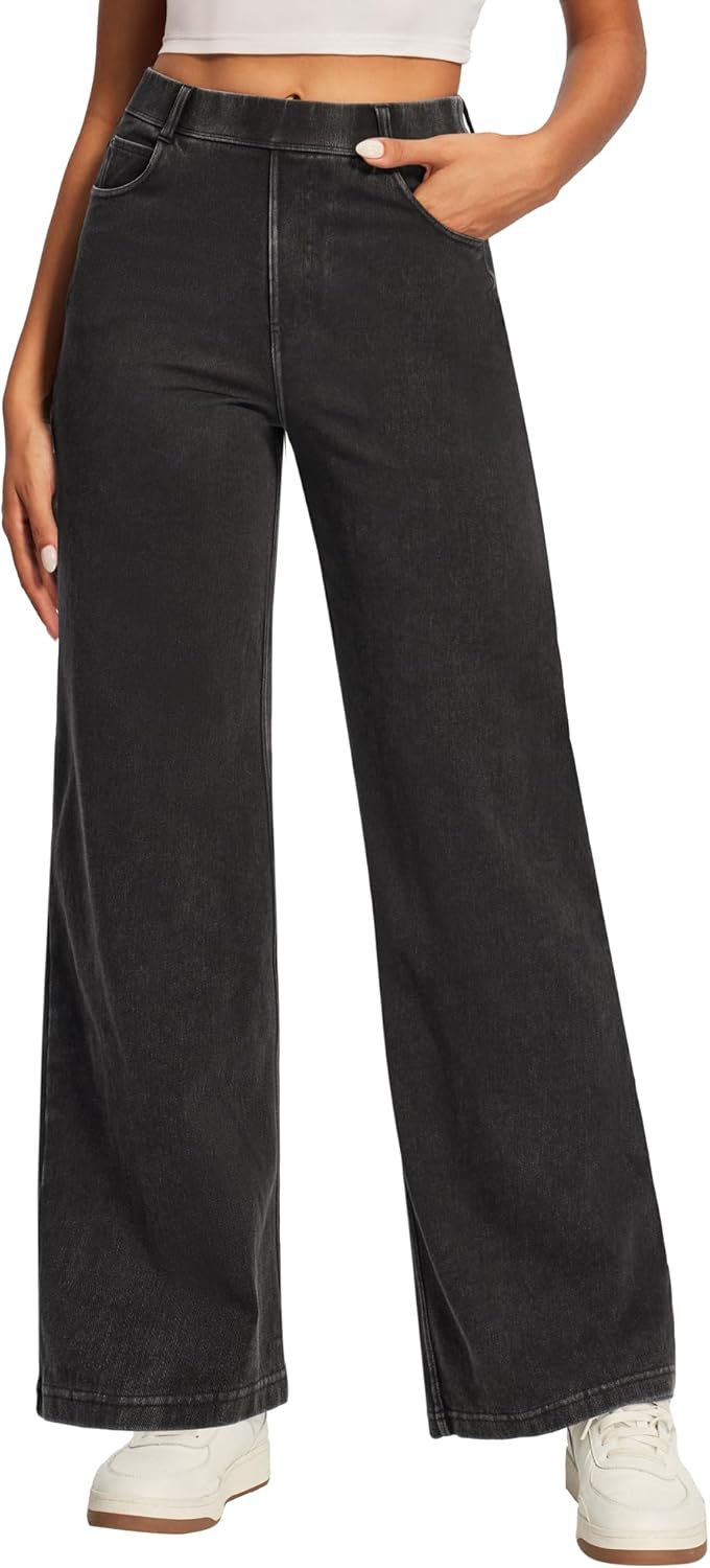 Ewedoos Wide Leg Jeans for Women - High Waisted Stretchy Fit