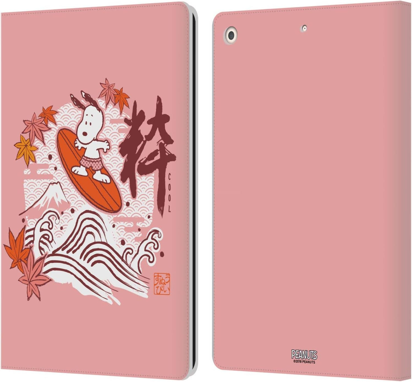 Peanuts Surf Oriental Snoopy Leather Wallet Case for iPad 10.2
