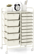 Versatile 15-Drawer Rolling Storage Cart by GOFLAME for Any Room