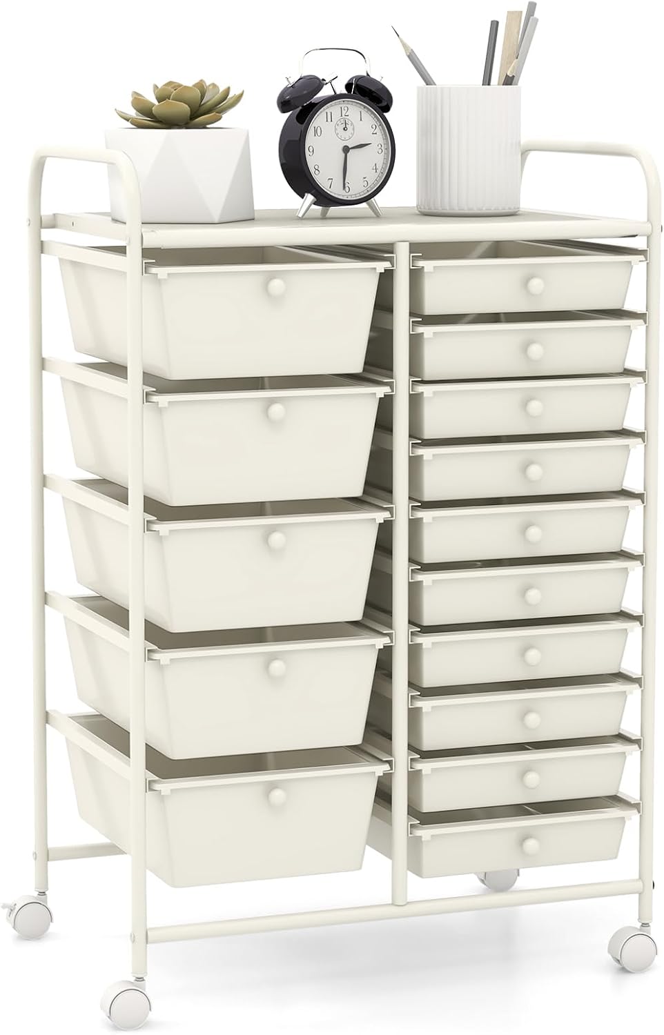 GOFLAME 15-Drawer Rolling Storage Cart for Home and Office