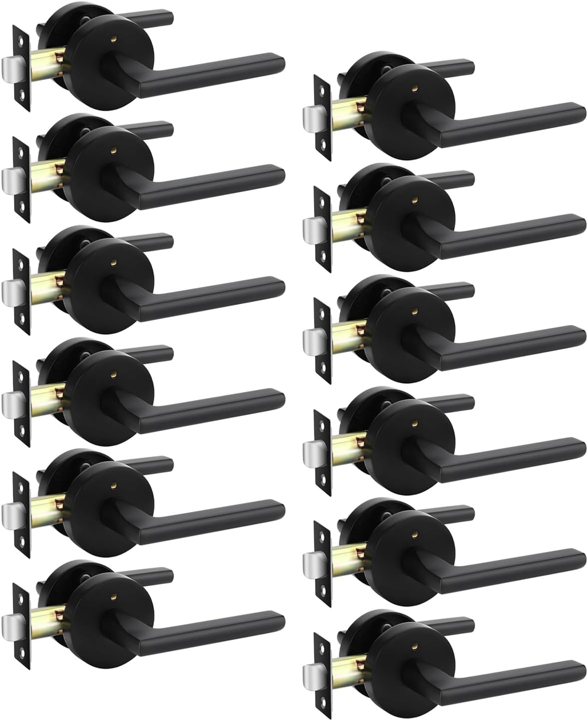 Matte Black Privacy Interior Door Handles for Bedrooms & Bathrooms