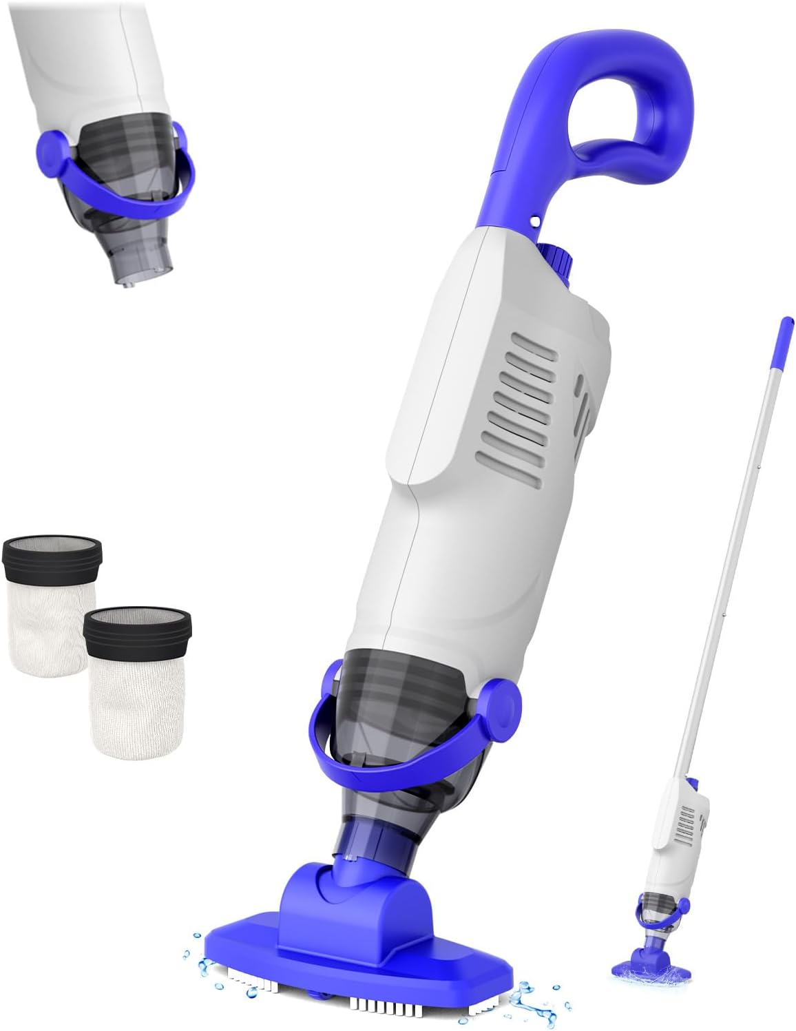Cordless Pool Vacuum with 60W Suction for Above Ground Pools