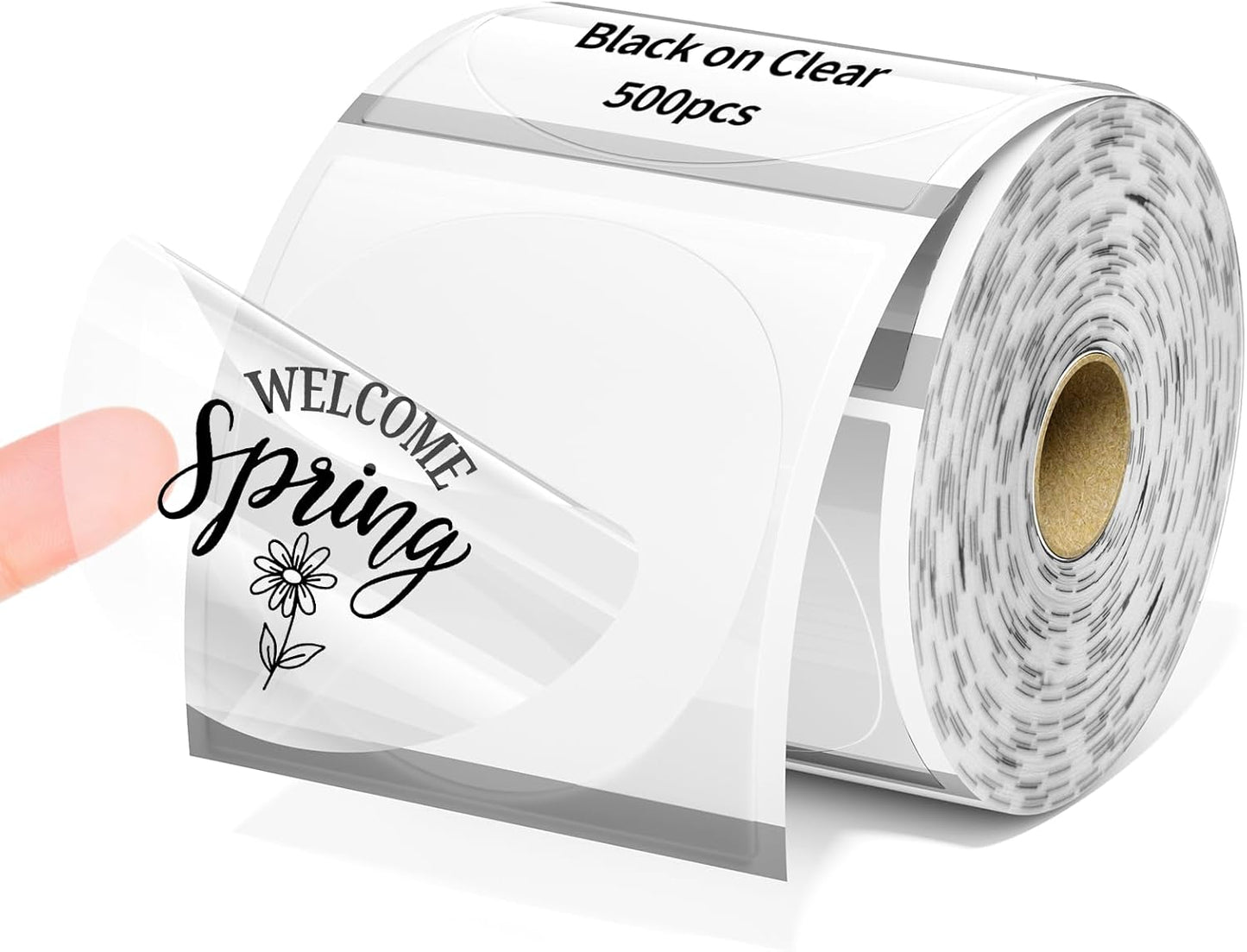 500 Transparent Circle Labels for Phomemo Printers