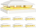 Solar Post Cap Light 6-Pack - Warm or Cool White Solar Fence Lights