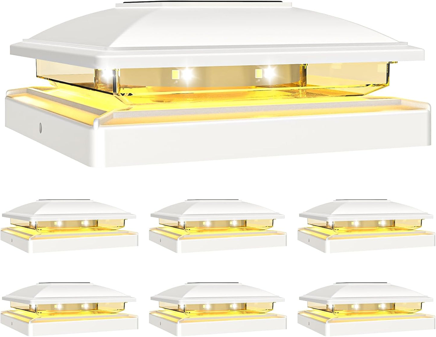 VOLISUN Solar Post Cap Light - Waterproof Outdoor Lighting Set