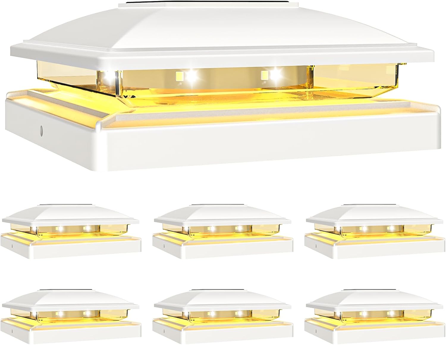 VOLISUN Solar Post Cap Light - Waterproof Outdoor Lighting Set