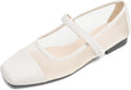 WONDERWAY Women Mesh Mary Jane Flats - Breathable Slip-On Comfort