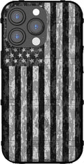US Camo Subdued Flag Reversed Rugged Shield Case for iPhone 14 Pro Max