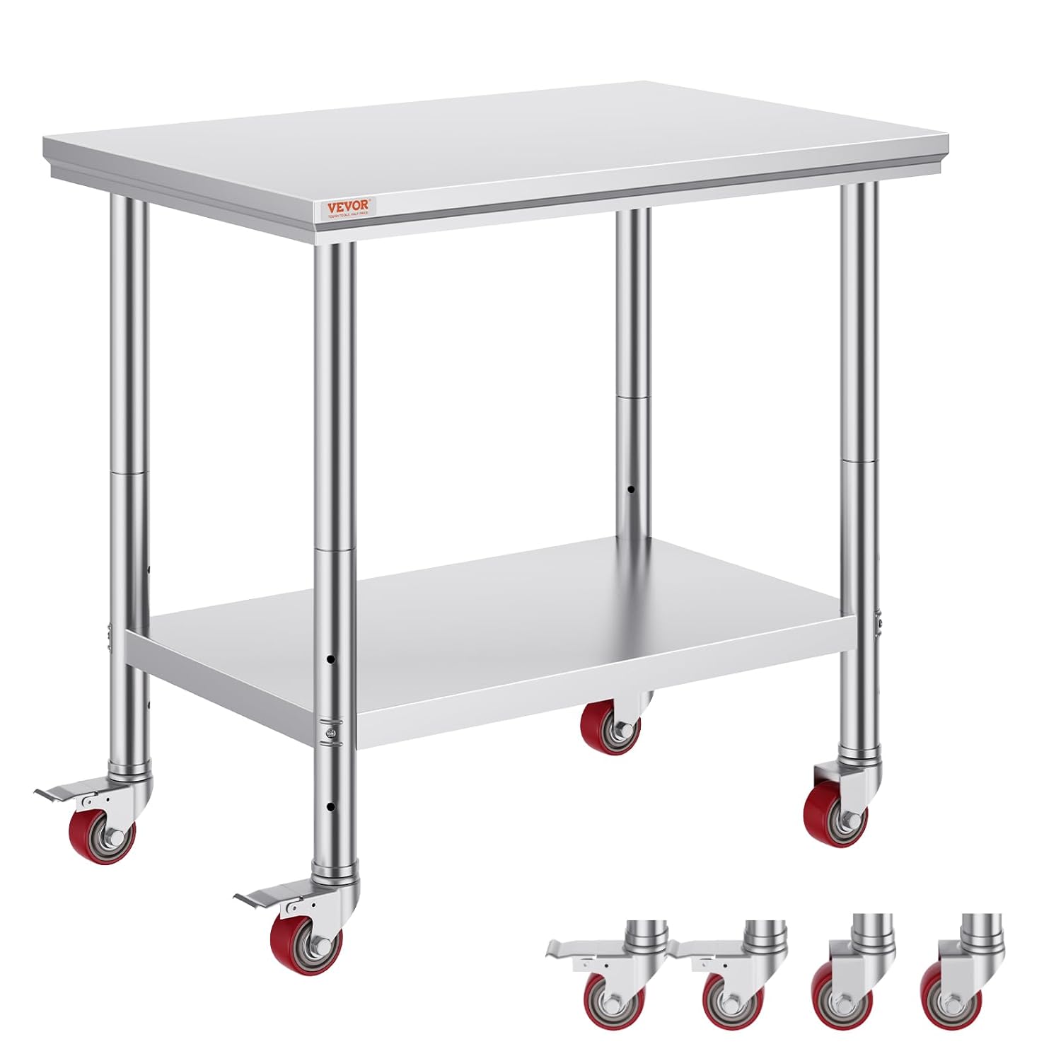 Vevor Stainless Steel Work Table 36x24 Inch with Wheels for Kitchen