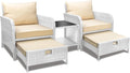 LEVELEVE Balcony Furniture 5 Piece Patio Conversation Set - Compact